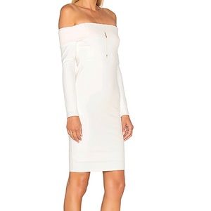 NWT Michelle Mason  off shoulder dress ivory.
